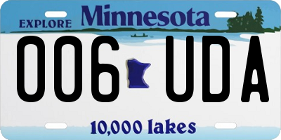 MN license plate 006UDA