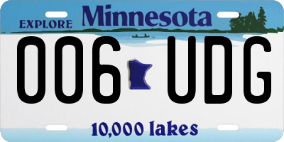 MN license plate 006UDG