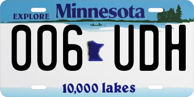 MN license plate 006UDH