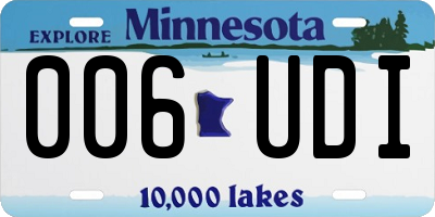 MN license plate 006UDI