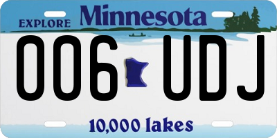 MN license plate 006UDJ