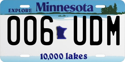 MN license plate 006UDM