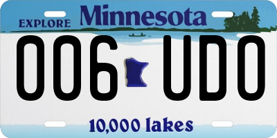 MN license plate 006UDO