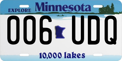 MN license plate 006UDQ