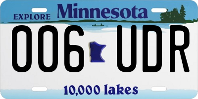 MN license plate 006UDR