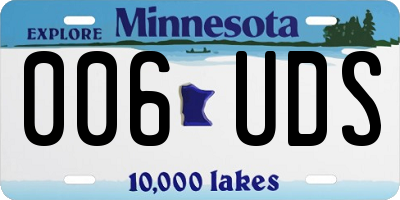 MN license plate 006UDS