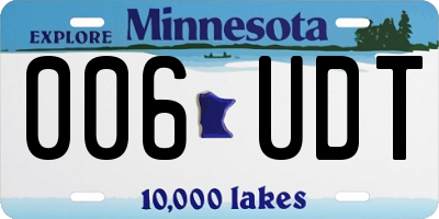 MN license plate 006UDT