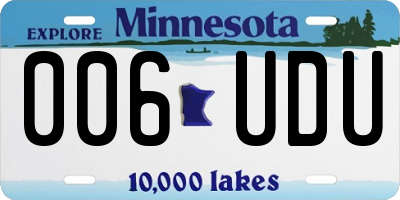 MN license plate 006UDU