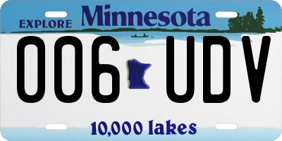 MN license plate 006UDV