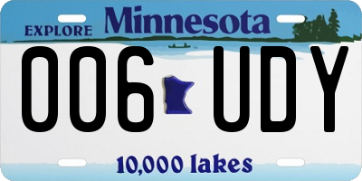 MN license plate 006UDY
