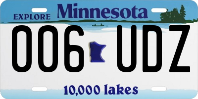 MN license plate 006UDZ