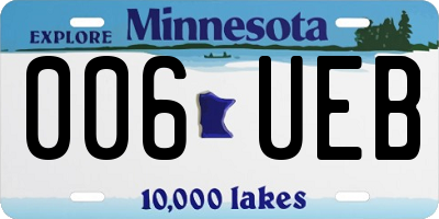 MN license plate 006UEB