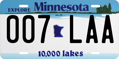 MN license plate 007LAA