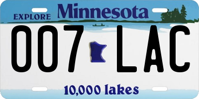 MN license plate 007LAC