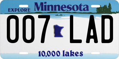 MN license plate 007LAD