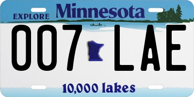 MN license plate 007LAE