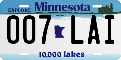 MN license plate 007LAI