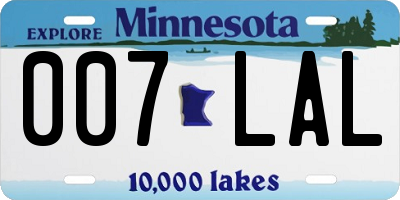 MN license plate 007LAL