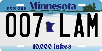 MN license plate 007LAM
