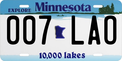 MN license plate 007LAO