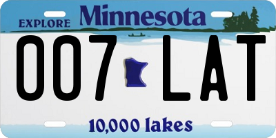 MN license plate 007LAT