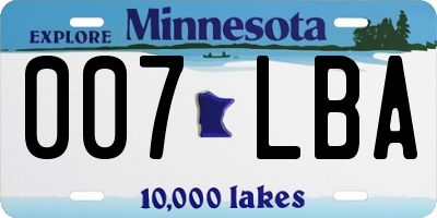 MN license plate 007LBA