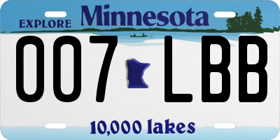 MN license plate 007LBB