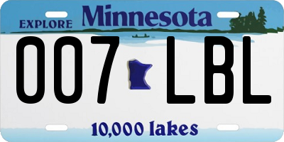 MN license plate 007LBL