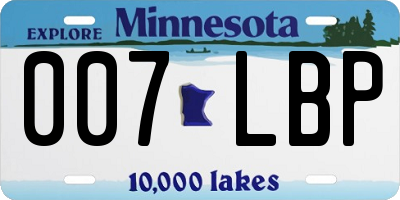 MN license plate 007LBP