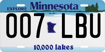 MN license plate 007LBU