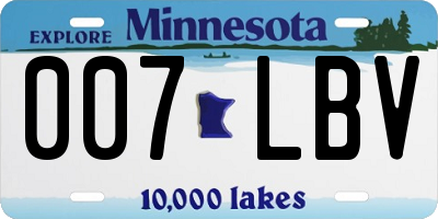 MN license plate 007LBV