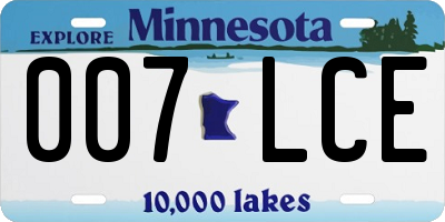 MN license plate 007LCE