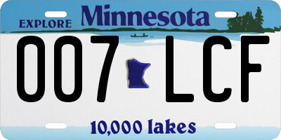 MN license plate 007LCF