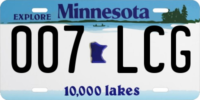 MN license plate 007LCG