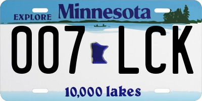 MN license plate 007LCK