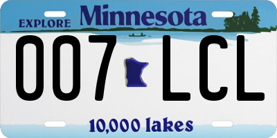 MN license plate 007LCL