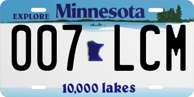 MN license plate 007LCM