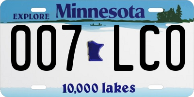 MN license plate 007LCO
