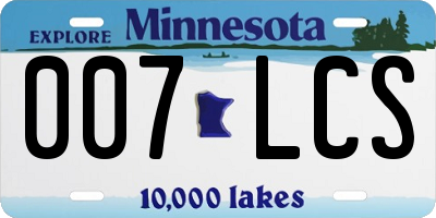 MN license plate 007LCS