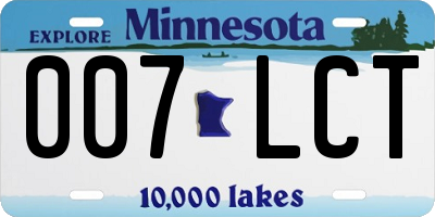 MN license plate 007LCT