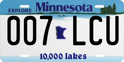 MN license plate 007LCU