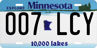 MN license plate 007LCY