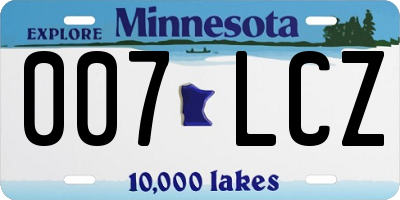 MN license plate 007LCZ