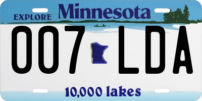 MN license plate 007LDA