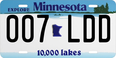 MN license plate 007LDD
