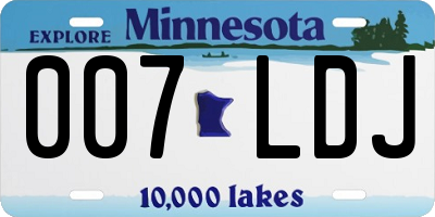 MN license plate 007LDJ