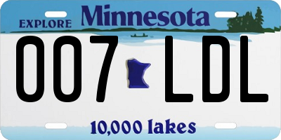 MN license plate 007LDL