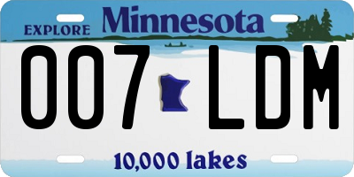MN license plate 007LDM