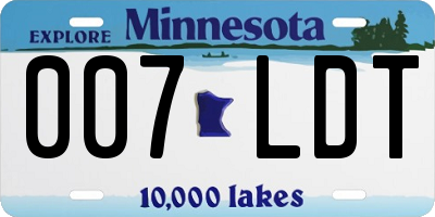 MN license plate 007LDT