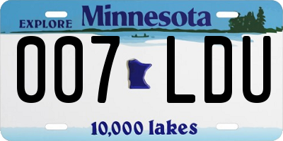 MN license plate 007LDU